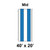 40' x 20' Gable Frame Tent Grommet End, 16 oz. Ratchet Top, White and Blue, with detailed measurements and blue and white fabric covering the frame