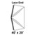 40' x 20' Premiere I High Peak Tent Lace End, 16 oz. Ratchet Top, Solid White, with detailed diagram showing the lace end design and measurements for event canopy setup.