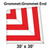 60' Classic Pole Tent End Section 3 of 4, 16 oz. Ratchet Top, White and Red, 30'x30' Grommet Grommet showing sectional layout and design.