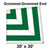 60' Classic Pole Tent End Section 3 of 4, 16 oz. Ratchet Top, White and Forest Green with grommets, 30' x 30' grommet end section for tent installation.