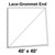 80' Classic Pole Tent End Section 2 of 4, 16 oz. Ratchet Top, Solid White, with Lace Grommet at 40'x40' size, shown as a square tent end with lace grommet edges.