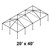 20' x 40' Classic Frame Aluminum Single Tube 8' Pole and Fitting Kit, illustration of a large rectangular metal frame tent structure with multiple support poles and a peaked roof design.