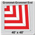 80' Classic Pole Tent End Section 3 of 4, 16 oz. Ratchet Top, White and Red, grommet-end section for 40'x40' pole tent, featuring reinforced corners and grommet holes for secure fastening.