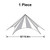 52' Diameter TP/Hexagon Tent, 1 Piece, 16oz. Ratchet Top, Solid White, with illustration of the tent's structure and dimensions.