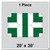 20' x 30' Classic Frame Tent, 1 Piece, 16 oz. Ratchet Top, White and Green, from top view showing the tent's layout and design.