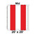 20' x 20' Classic Frame Tent Mid, 16 oz. Ratchet Top, White and Red, with a detailed view of the tent's dimensions and color scheme.