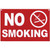 No Smoking Sign, a red rectangular sign with bold white text 'NO SMOKING' and a no-smoking symbol featuring a cigarette with a slash through it.