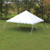 Celina Tent 20' x 20' Classic Series Pole Tent, 1 Piece Tent Top, Complete, white outdoor event tent set up on grassy field with trees in the background.