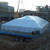 Celina Tent 60' x 140' Classic Series Pole Tent, Sectional Tent Top, Complete, white industrial tent setup at construction site.