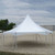 Celina Tent 30' Pinnacle Series Hexagon High Peak Frame Tent / Cross Cable Marquee, complete white event tent with high peak roof and sturdy frame setup on outdoor ground.