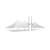 Celina Tent 50' x 260' Premiere II Series High Peak Pole Tent, Sectional Tent Top, Complete, image of a large white high peak pole tent with multiple sections and supporting poles under a neutral background.