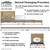 Celina Tent 12' x 50' Classic Series Frame Tent, 1 Piece Tent Top, Complete, technical drawing showing dimensions, packaging, and liftgate information for the outdoor event tent.