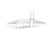 Celina Tent 40' x 140' Classic Series Frame Tent, Sectional Tent Top, Complete, white sectional frame tent with peaked roof and multiple support poles.