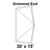 30' x 15' Classic Pole Tent Grommet End, 16 oz. Ratchet Top, Solid White, with grommet end rail design on a diagram.