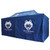 10' Dbl Print Fast Shade Sidewall, blue sidewall tent with Wolf Brand logo and branding, outdoor shelter for extreme weather conditions.