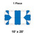 10' x 20' Classic Frame Tent, 1 Piece, 16 oz. Ratchet Top Replacement, diagram of a large rectangular tent top with blue covering sections and a grid of support lines.