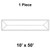 10' x 50' Classic Frame Tent, 1 Piece, 16 oz. Ratchet Top Replacement, illustration of a long rectangular tent replacement part with detailed edge and top view.