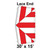 30' x 15' Classic Pole Tent Lace End with White and Red Color, Ratchet Top, detailed diagram of the tent's lace end design.