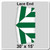 30' x 15' Classic Pole Tent Lace End, 16 oz. Ratchet Top, White and Forest Green, image of tent end with lace design and measurement markings.