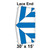 30' x 15' Classic Pole Tent Lace End, 16 oz. Ratchet Top, White and Blue, featuring lace end design and ratchet top for secure setup