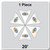 20' Logo/Valance Digital Print Only Hexagon Pinnacle Series Cross Cable Tent, a set of six prefabricated fabric pieces with customizable logos arranged in a hexagon pattern.