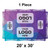 20' x 30' Master Series Frame Tent, 1 Piece, 16 oz. Ratchet Top, Full Digital Print, with customizable logos and vibrant purple, blue, and white color scheme