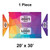 20' x 30' Gable Frame Tent, 1 Piece, 16 oz. Ratchet Top, Full Digital Print, displaying a vibrant geometric design with customizable logos on the side panels.