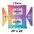20' x 20' Gable Frame Tent, 1 Piece, 16 oz. Ratchet Top, Full Digital Print, with customizable logo areas and colorful design layout.