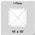10' x 10' Classic Frame Tent, 1 Piece, 16 oz. Ratchet Top, Solid White, detailed diagram of the tent top with measurements and construction features.
