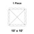 10' x 10' Classic Frame Tent, 1 Piece, 16 oz. Ratchet Top, Solid White, with a diagram of the tent's top view showing the frame and roof design.