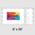 8' x 30' Royalty SW Logo Print, customizable logo banner with vibrant rainbow colors and the text 'YOUR LOGO HERE' in bold black font.