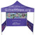 Celina Tent Fast Shade Package 10-1, purple portable event tent with printed branding and three banner images of diverse individuals.