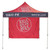 10' Full Print Fast Shade Backdrop, red and black outdoor promotional tent with radio station branding, canopy with station logos and website URL.