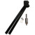 Wheel/Tire Flag Anchor Stand, black metal stand with mounting hardware and metal pin for securing vehicle flags.