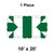 10' x 20' Classic Frame Tent, 1 Piece, 16 oz. Ratchet Top, White and Forest Green, top view illustration showing the tent's layout and color pattern.