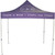 Celina Tent Fast Shade Package 10-3, purple pop-up canopy tent with a promotional banner for Crank & Boom Craft Ice Cream on the canopy surface.