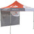 Celina Tent Fast Shade Package 10-5, portable outdoor event canopy with orange and white top and grey side walls, set up for promotional or shelter purposes.