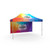 Celina Tent Fast Shade Package 15-3, colorful portable canopy tent with custom logo display on the top and side panels.