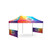 Celina Tent Fast Shade Package 20-2, colorfully designed outdoor canopy tent with a vibrant rainbow pattern and customizable sidewalls.