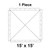 15' x 15' Classic Frame Tent, 1 Piece, 16 oz. Ratchet Top, Solid White, image of the tent layout diagram showing the top view and dimensions.