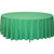 120'' Round Cherry Polyester Tablecloth, green fabric covering a large round table.