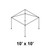 10' x 10' Classic Frame Aluminum Single Tube 8' Pole and Fitting Kit, illustration of a 10 by 10 feet outdoor canopy frame with metal poles and fittings.