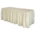 Celina Tent 17' Ivory Polyester Skirting, a cream-colored skirt designed to cover the lower part of tables for events and functions.