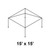 15' x 15' Classic Frame Aluminum Single Tube 8' Pole and Fitting Kit, a diagram of a square outdoor canopy frame structure with aluminum single tubes and legs.