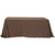 90'' x 132'' Burgundy Tablecloth, image of a long, rectangular table covered with a burgundy fabric tablecloth.