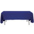 60'' x 108'' Kelly Green tablecloth, image of a large rectangular table covered with a vibrant Kelly Green fabric tablecloth draping over the sides.