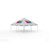 Celina Tent 20' x 20' Classic Series Pole Tent Logo Print, Complete, a large white event tent with a colorful logo print on the top.