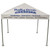 Celina Tent 10' x 10' Classic Series Frame Tent Logo Print, Complete, portable white event tent with branded logo and text, supported by metal frame and four legs for outdoor gatherings.