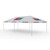 Celina Tent 15' x 30' Classic Series Frame Tent Logo Print, Complete, showing a large white event tent with colorful logo prints on the top corners and printed logo areas along the edge.