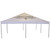 Celina Tent 20' x 20' Classic Series Frame Tent Logo Print, Complete, white outdoor event tent with logo printed on top and metal frame legs.